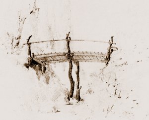 Ponte di legno, progetto di Persius per il parco Klein-Glienicke da Ludwig Persius